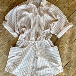 80’s Vintage Pink and White Striped Romper
